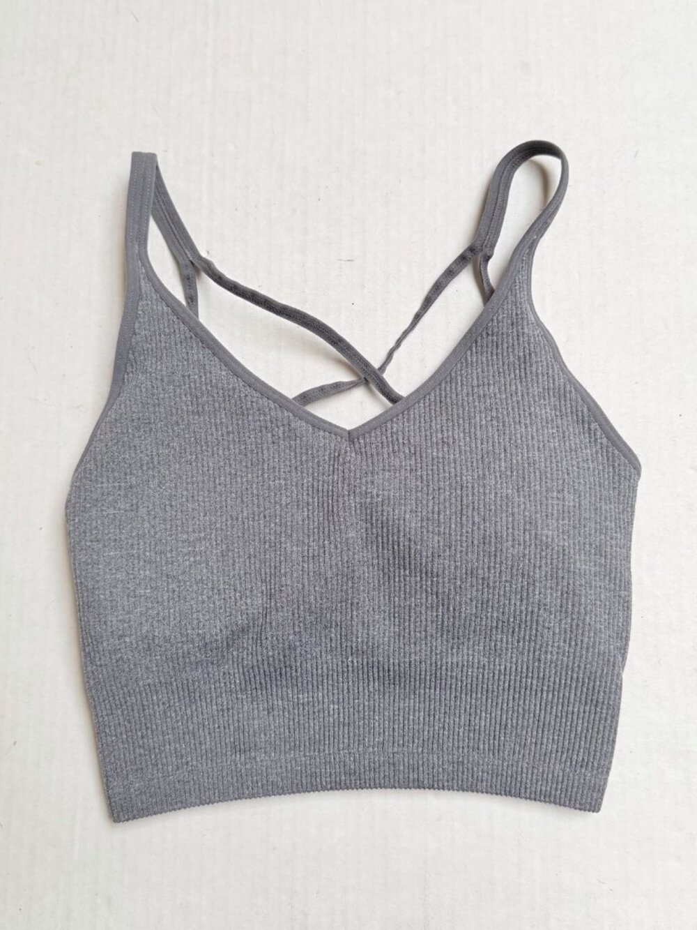Lemon Women’s Ribbed Seamless Double Lay‎ Sports Bra Size Small Festival Y2K